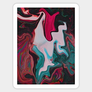 Knocks the Gun - Abstract Fluid Art Sticker